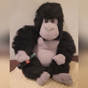 Coca Cola Plush Gorilla with Black Fur and Gray Features